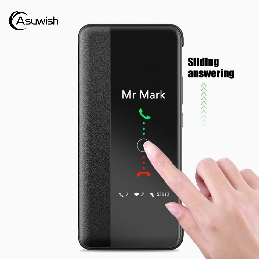 

Smart View Flip Cover Leather Phone Case For Huawei P30 P40 P50 Pro P20 P 30 20 Lite P30pro P20pro 30pro Window Slim Funda Hard