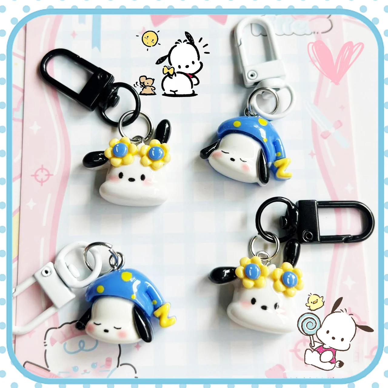

Pochacco Pendants Kawaii Key Chain Bags Docoration Delicate Lovely Portable Anime Sanrioed Cute Girls Kids Gift Cartoon Cute