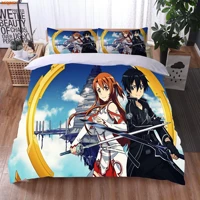 miqiney anime sword art online bedding set cartoon sao duvet cover sets single twin double queen king size bedclothes 23pcs