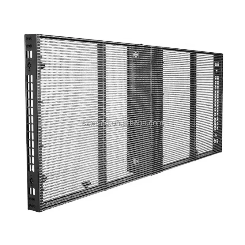 Фото P3.9-7.8 P25 Тонкий прозрачный сетчатый LED-дисплей для помещений/улицы, светодиодный экран-занавес, 3 года гарантии, 4500 кд/м², 100 000 часов работы №2