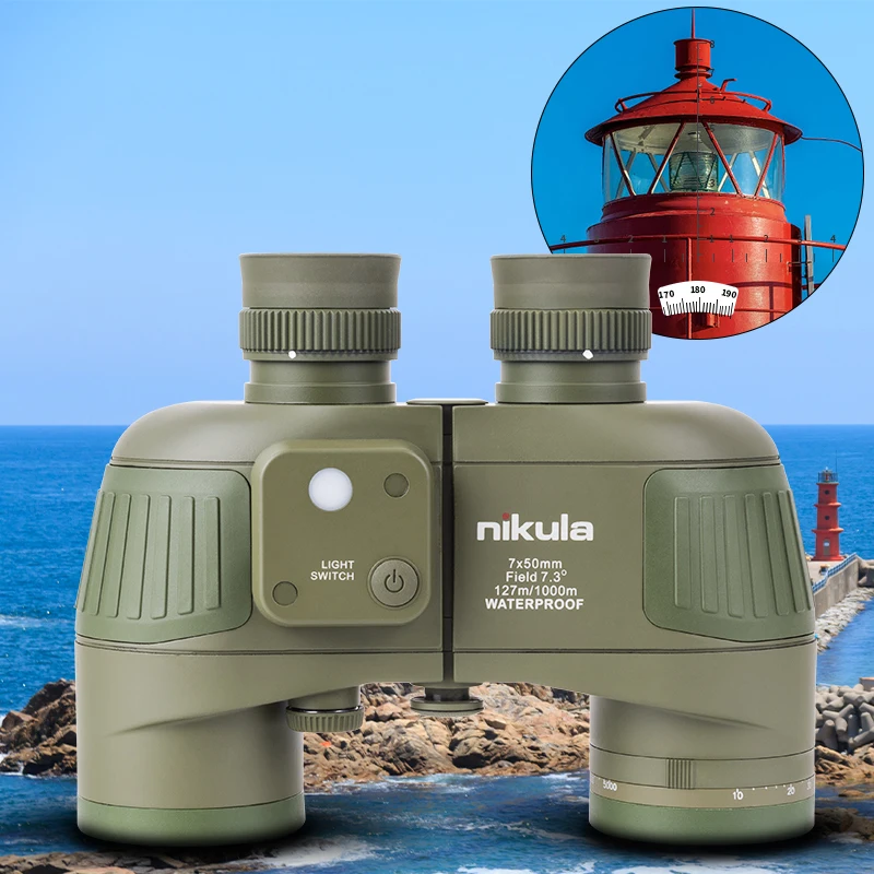 7x50 военный морской бинокль азотный водонепроницаемый мощный телескоп с