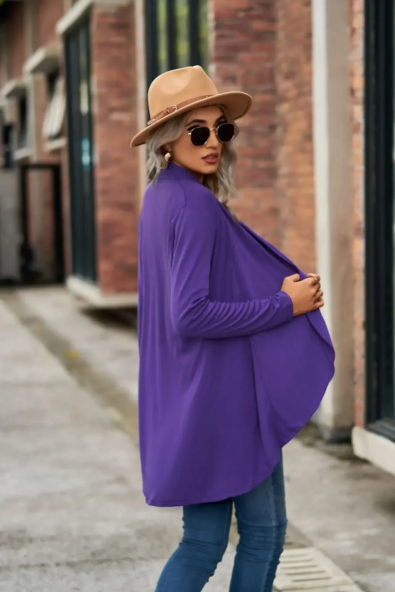 Осенняя накидка с лацканами кардиган женские свободные пляжные праздничные