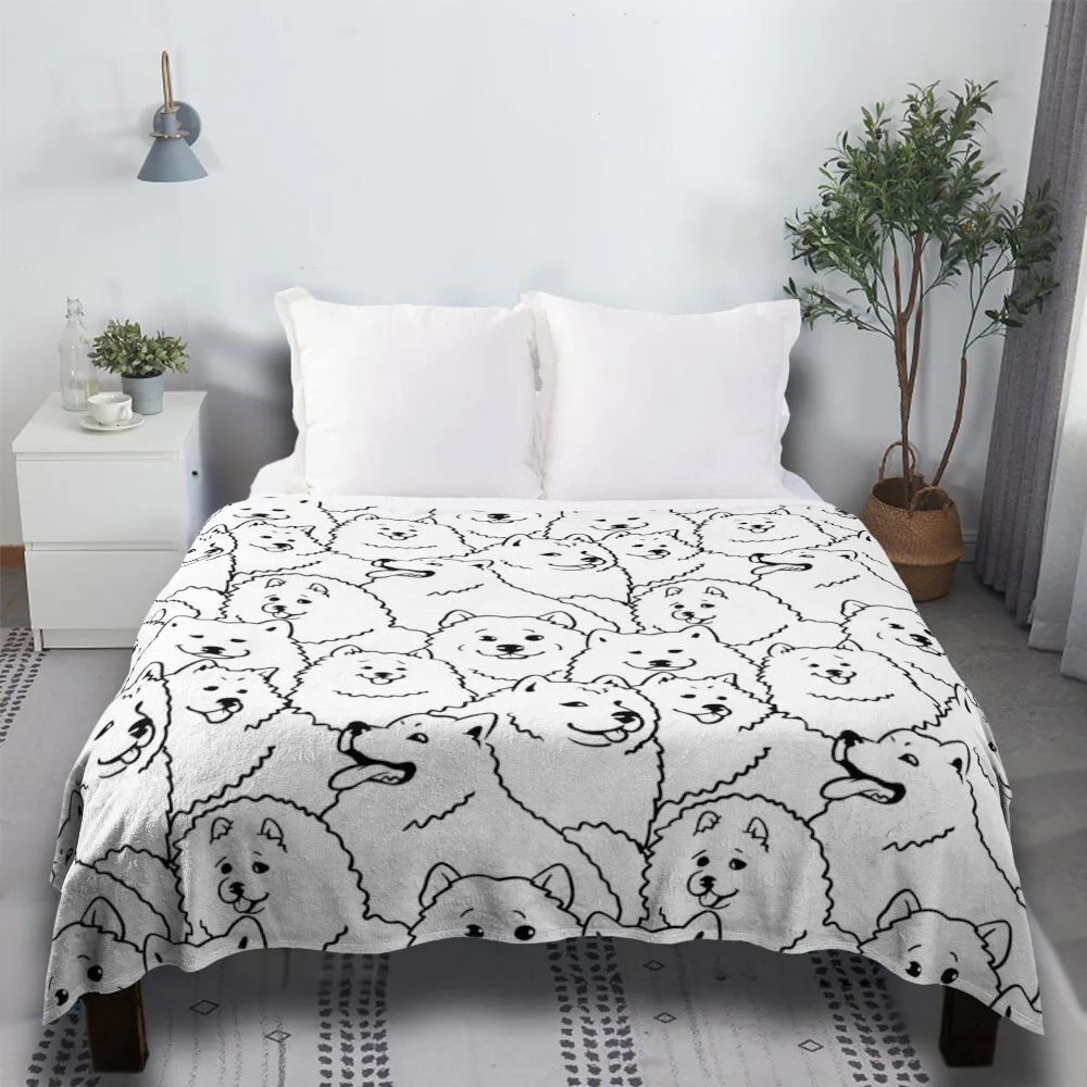 

Oh Samoyed Picnic Halloween Camping Supplies Softest For Sofa Throw Blanket