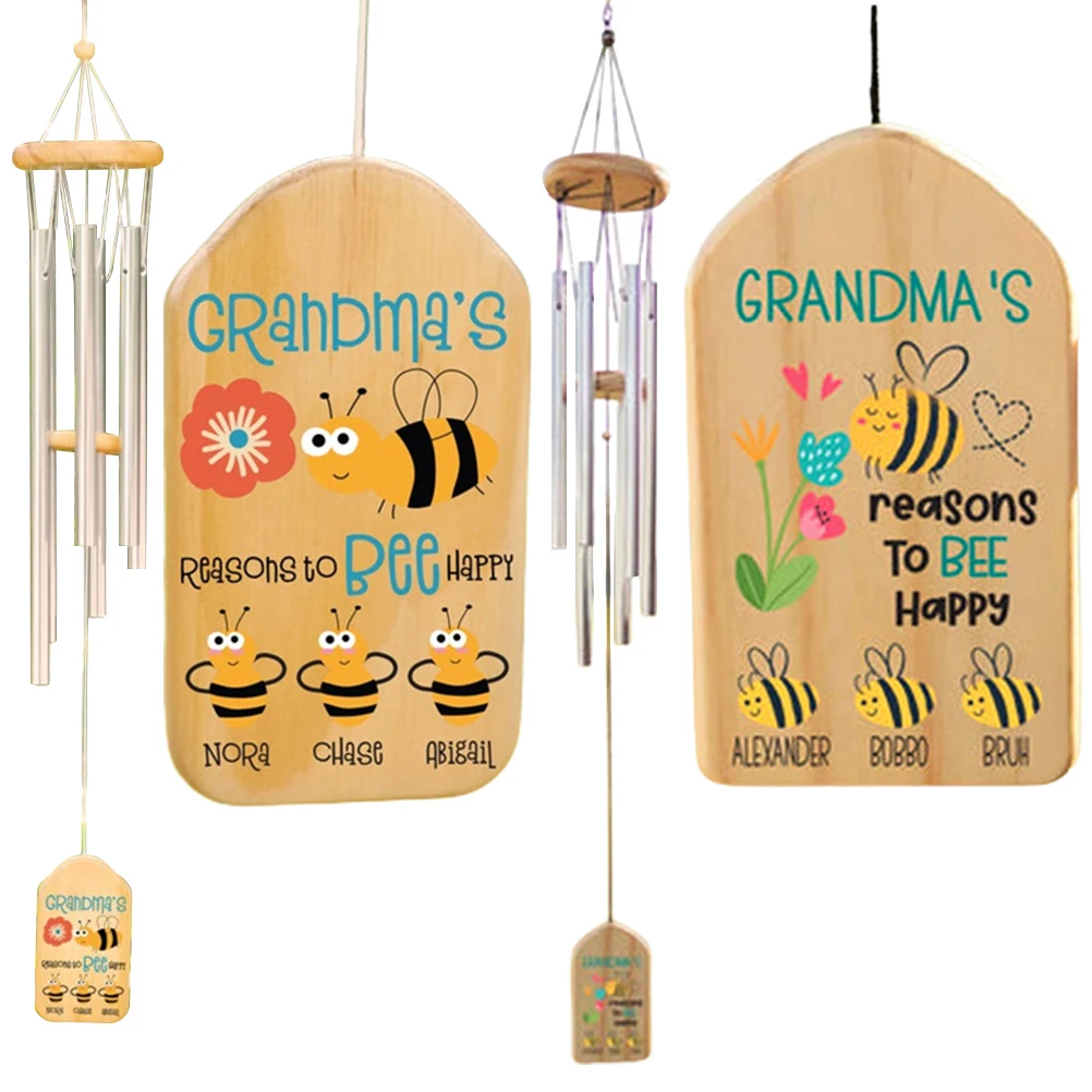 

Outdoor Personalized Bee Wind Chimes Mothers Day Gift Wall Hanging Decorations for Grandma