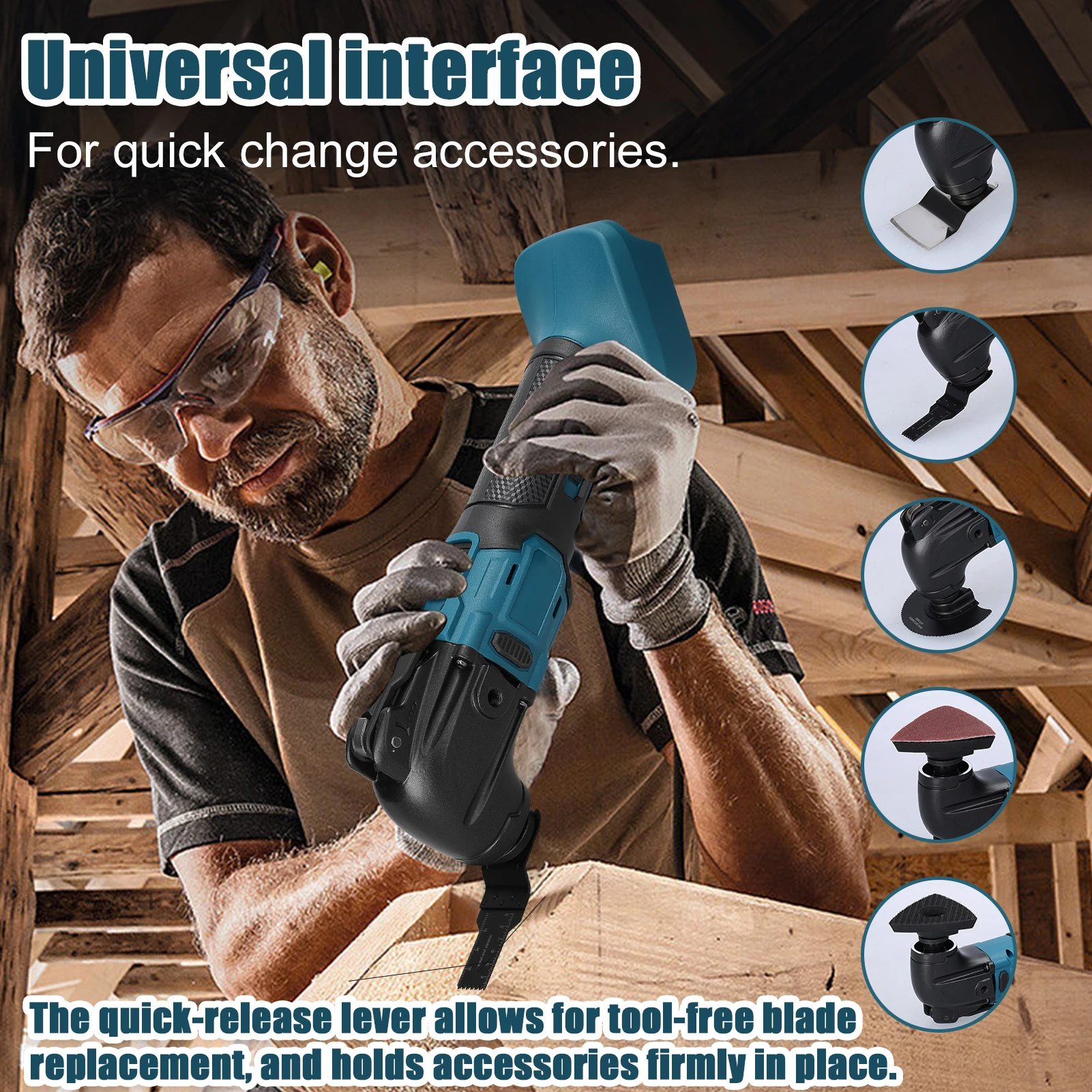 Бесщеточный Осциллирующий Многофункциональный Инструмент 18 В 2000 мА