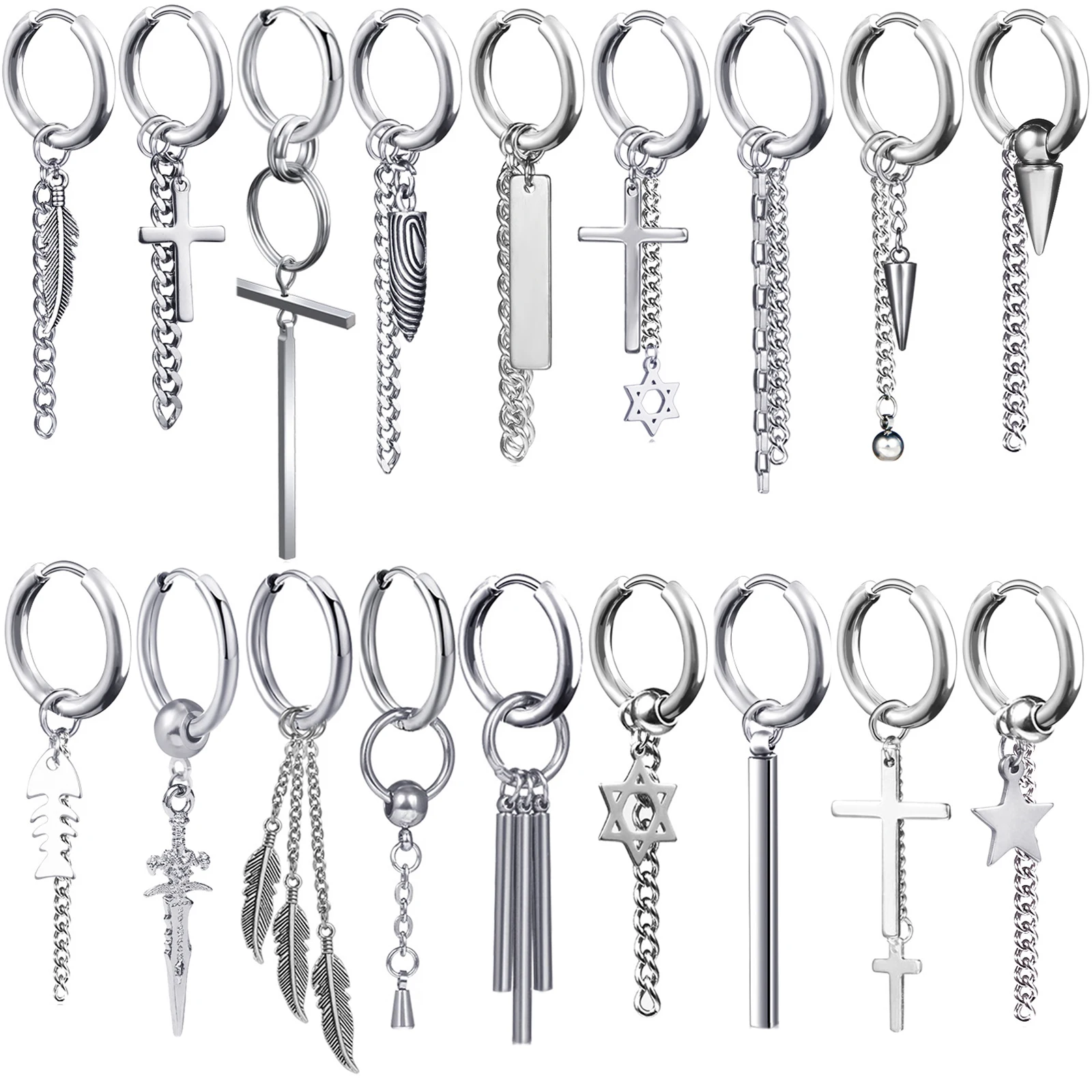 Серьги-гвоздики из нержавеющей стали в стиле K-POP корейские украшения панк рок