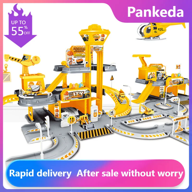 

Building Parking Lot Adventure Electric Rail Car Racing Rail Car Toys Children Brain Mechanical Interactive Rail Cars birthday