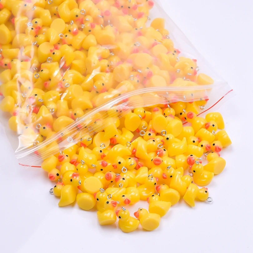 

10-30Pcs Cute Yellow Resin Duck Charms 3D Cartoon Animal For DIY Making Necklace Earrings Bracelet Pendant Accessories Kids Gift