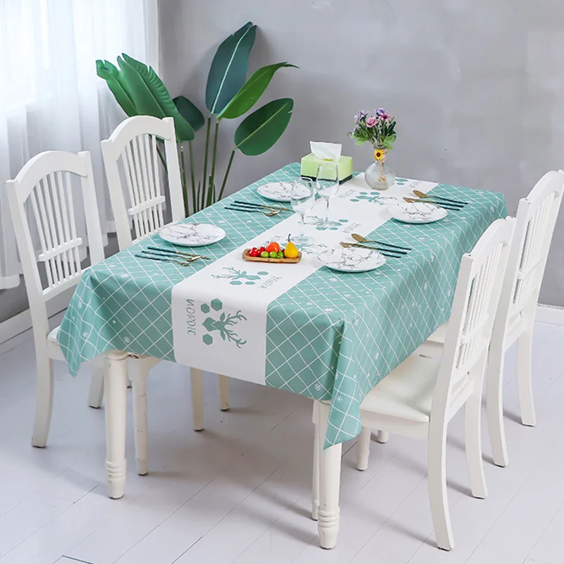 

New Arrival Home Style Elk Lattice Tea Table Cloth Anti Scalding, Oil Proof, Waterproof And Washfree Pvea Table Cloth Hot Sale