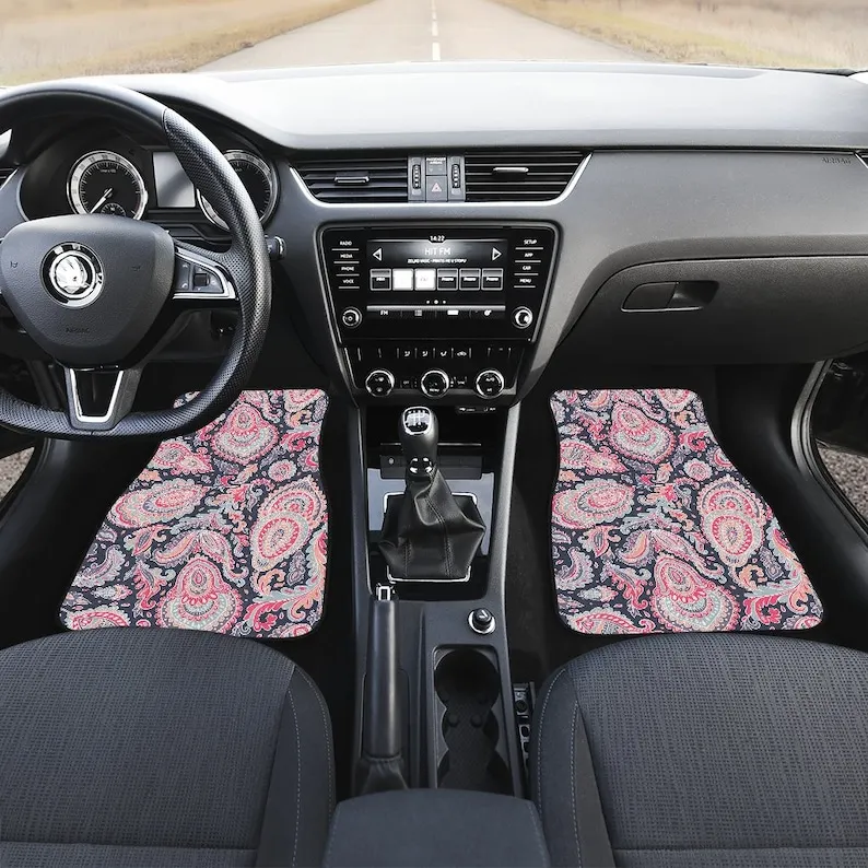 

Pink Elegant Decor Car Floor Mats Set, Front and Back Floor Mats for Car, Car Accessories