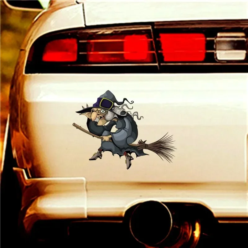 HDSS-HDSS-наклейка на автомобиль старая ведьма езда метле водонепроницаемая