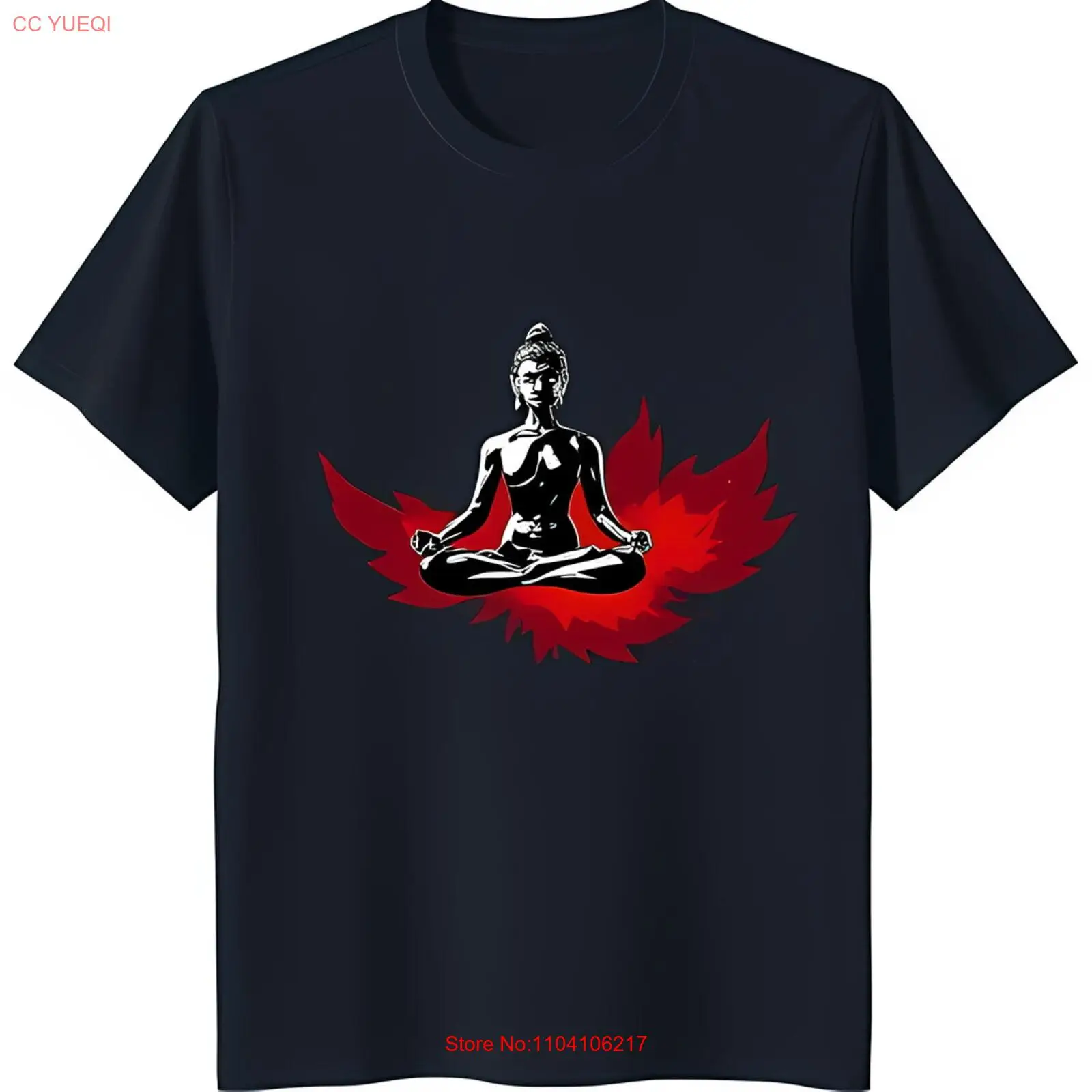 Футболка с рисунком Serene в темноте ярким красным дизайном