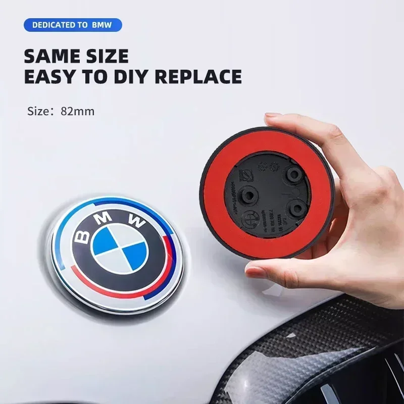 1pcs 82mm ABS 2 3 Hole Car Bonnet Hood Front Rear Trunk Badge Logo Emblem Sticker for BMW E87 E46 E28 E60 G20 G03 G05 F10 E93