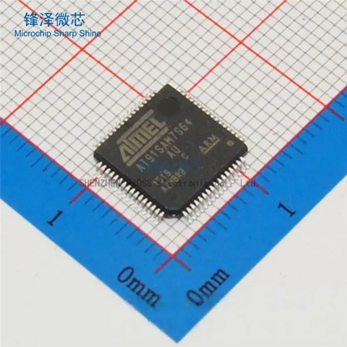 

MCU 32-bit AT91 ARM7TDMI RISC 64KB Flash 1.8V/3.3V 64-Pin LQFP AT91SAM7S64C-AU