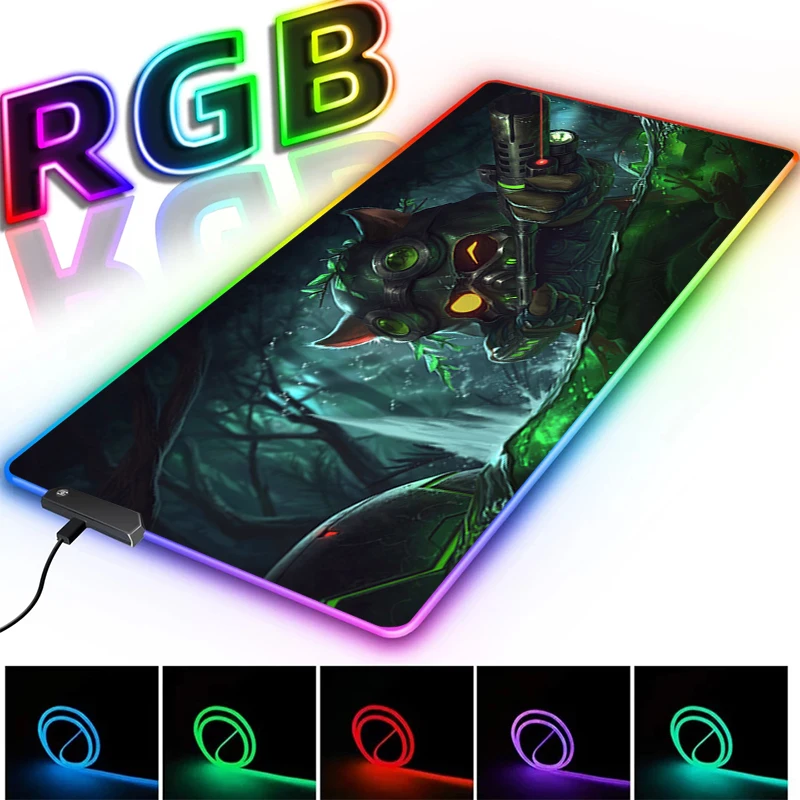 

Игровой коврик для мыши со светодиодсветильник, коврик для мыши с Rgb подсветкой, коврик для мыши Lol, коврик для ПК, игровые настольные коврики...