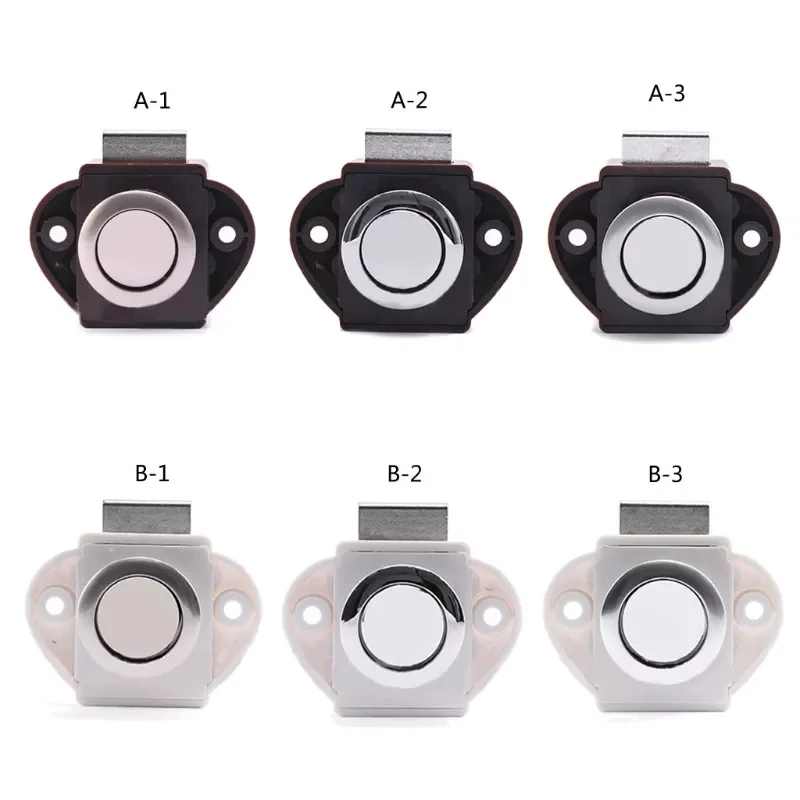 

High Quality Metal Push Button Latch Cabinet Door Catch Keyless Cupboard Locks for RV Yachts Steamship Camper Caravan
