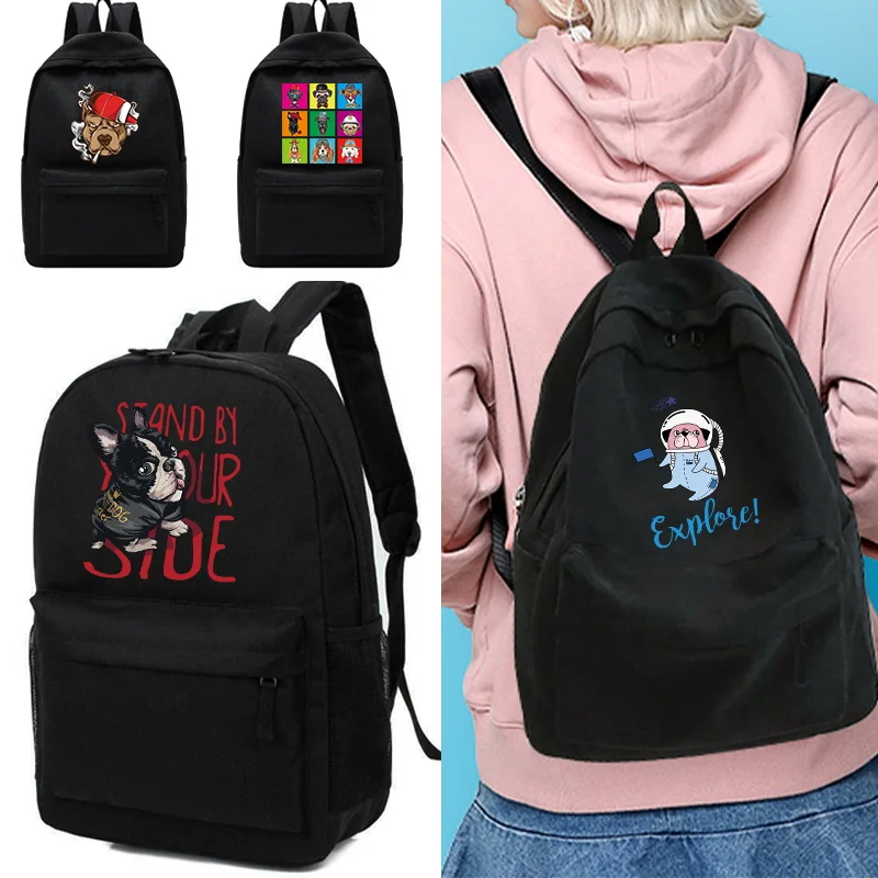 

Fashion Women Backpack Dog Print School Bag for Teenage Girls Boys Travel Double Shoulder Bags Large Capacity Laptop Rucksack