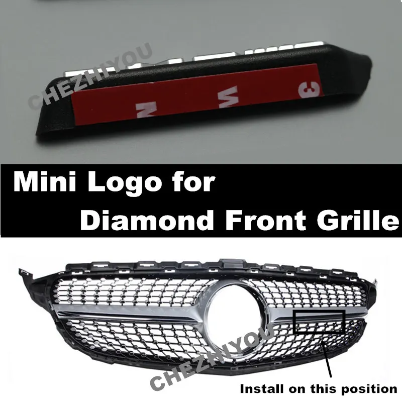 Передняя Алмазная решетка AMG mini Logo Sticker для Mercedes Benz A B C E Class GLA GLC GLE W176 W177 W246 W247 W204 W205