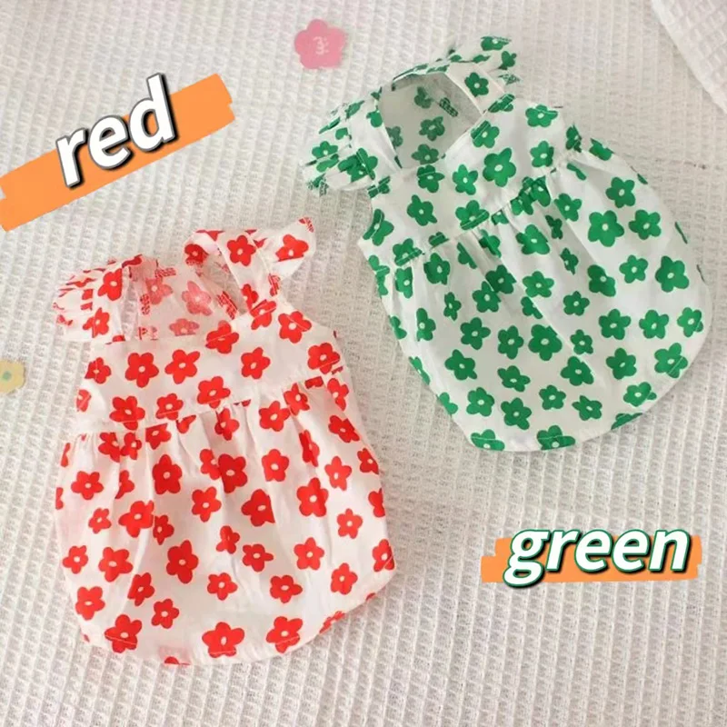 

Floral Dress Pet Dog Clothes for Small Dogs Cats Sweet Summer Skirt Cute Chihuahua Bichon Costume Breathable Girl Boy Pet Dress