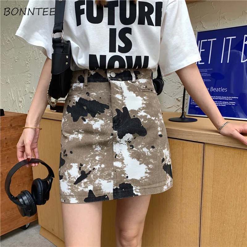 

Юбка Женская универсальная с завышенной талией, модная уличная одежда в стиле колледжа, повседневная уютная в Корейском стиле, летняя
