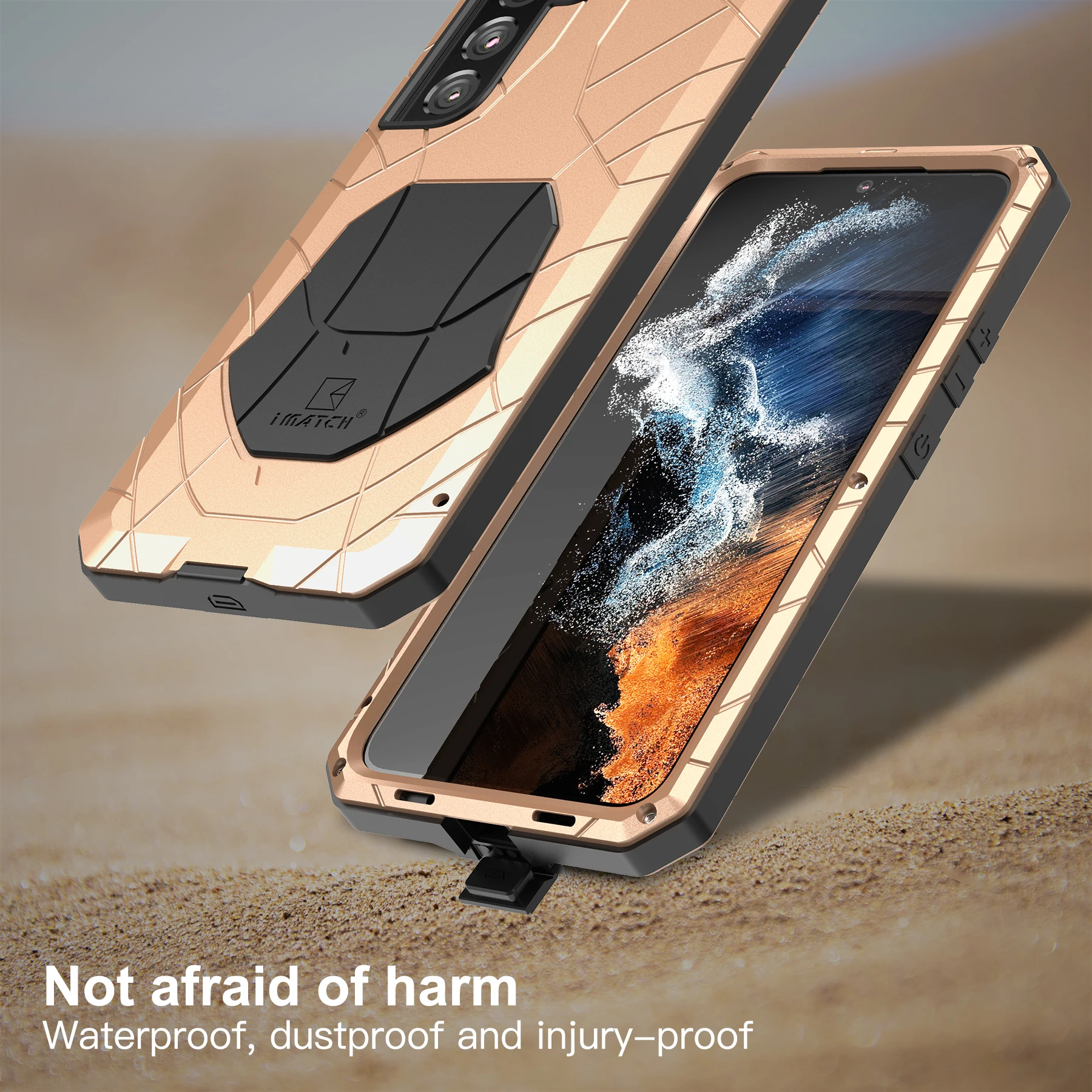 Luxury Metal Armor Phone Case For Samsung Galaxy S22 S21 S20 Fe Plus Ultra 5g Aluminum Metal Heavy Duty Protection Cases Cover