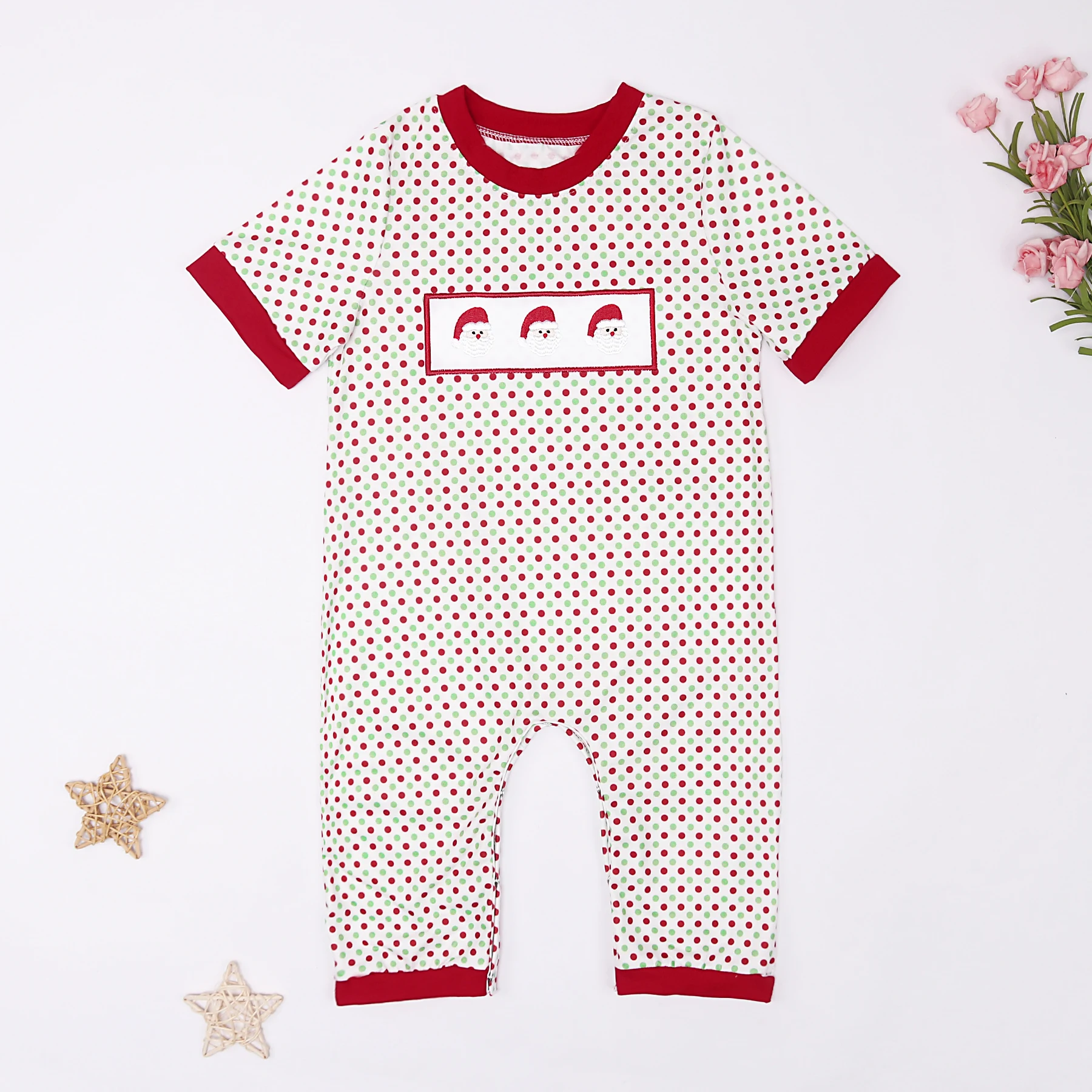 

New Born Christmas Jumpsuit Baby Boy Clothes Santa Claus Embroidery Bubble Infant Romper Outfits Pnats Bodysuit 0-3T Clothing