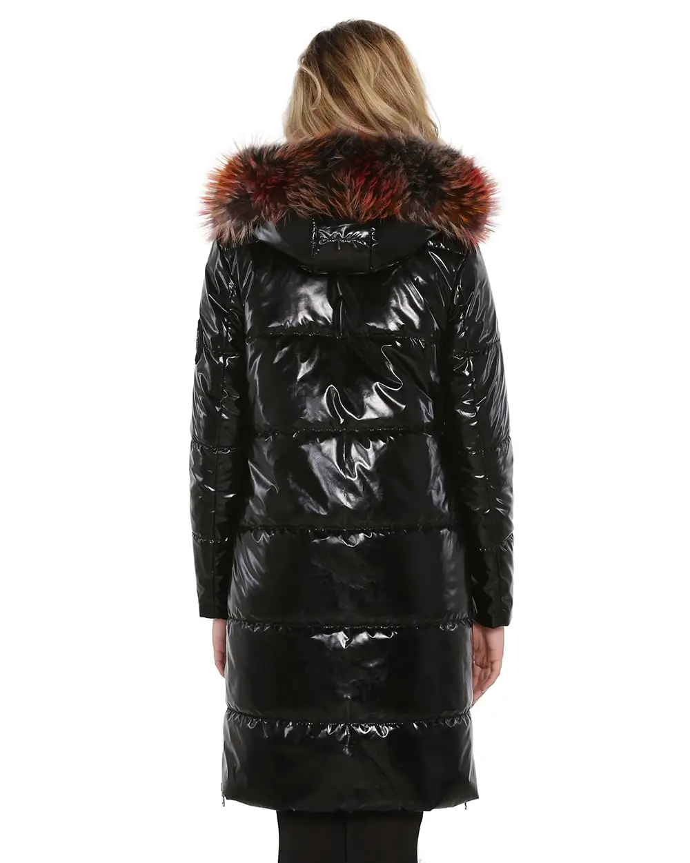 Black orange hedgehog real fur coat, real fur coat, real fur clothing, real fur gilet, real fur vest, real fur