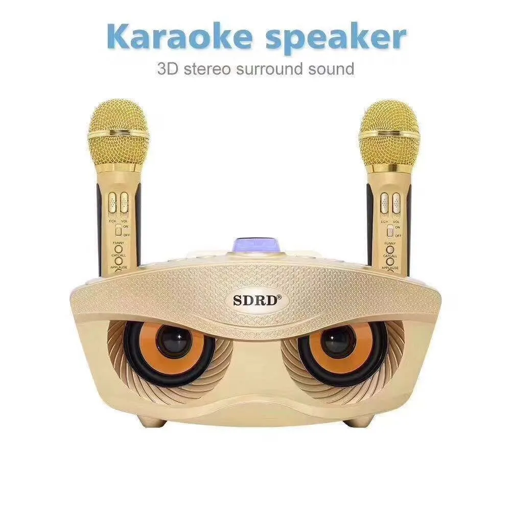 

Free shipping SD 306 Portable Family Karaoke System Two Wireless Microphones With 20w Stereo BT Karaoke Speaker