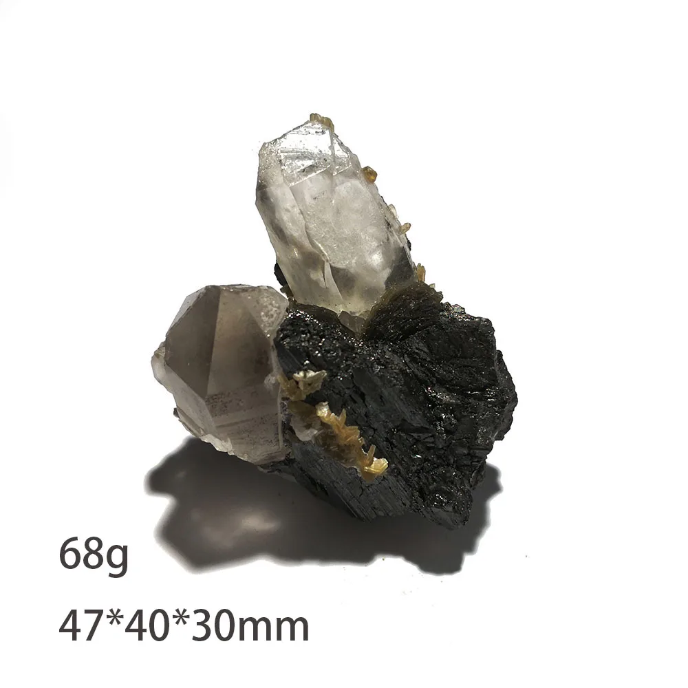 

68g C2-2 Natural Quartz Wolframite Fluorite Mineral Crystal Specimen From Yaogangxian Hunan PROVINCE CHINA
