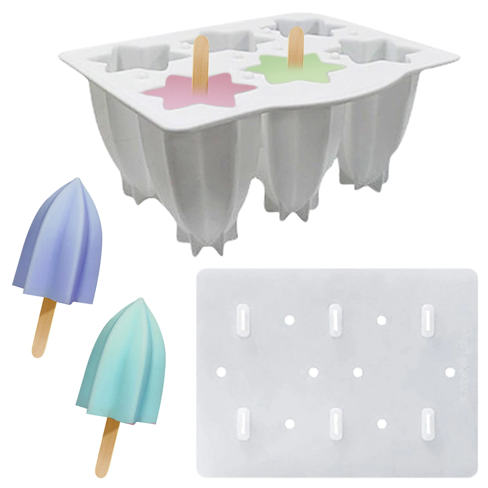 

Силиконовая форма для мороженого «сделай сам», формы для домашнего мороженого, 6 ячеек, малый размер, поднос для льда, Формочки Для Мороженог...