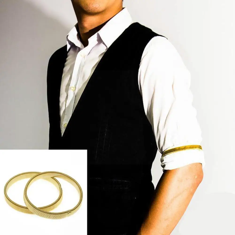 

Тянущиеся металлические рукава подвязки унисекс, мужские эластичные манжеты, бармена, Нескользящие петли, Весенняя рубашка, повязка на рукав, держатель, Sle V6A5