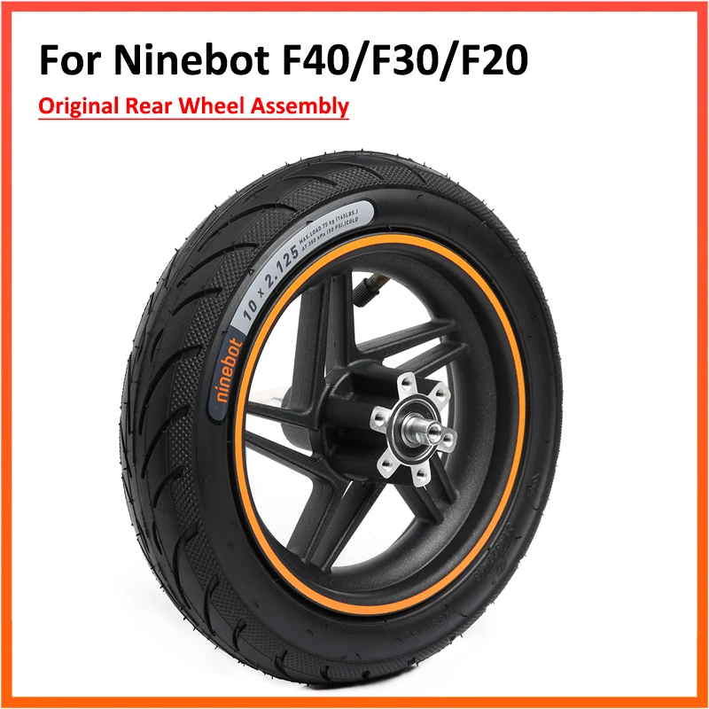 Rueda trasera Original para patinete eléctrico Ninebot F20 F30 F40, con cubo de rueda, tubo interior, accesorios de montaje de neumáticos
