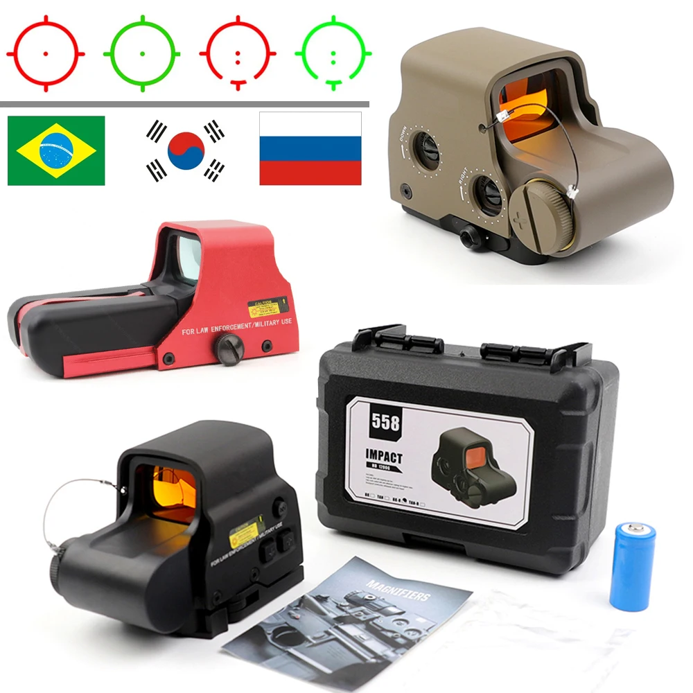 

Tactical 553 558 G33 G43 Collimator Holographic Sight Riflescope Red Dot Optic Reflex Sight Airsoft Scope 20mm Rail Mount