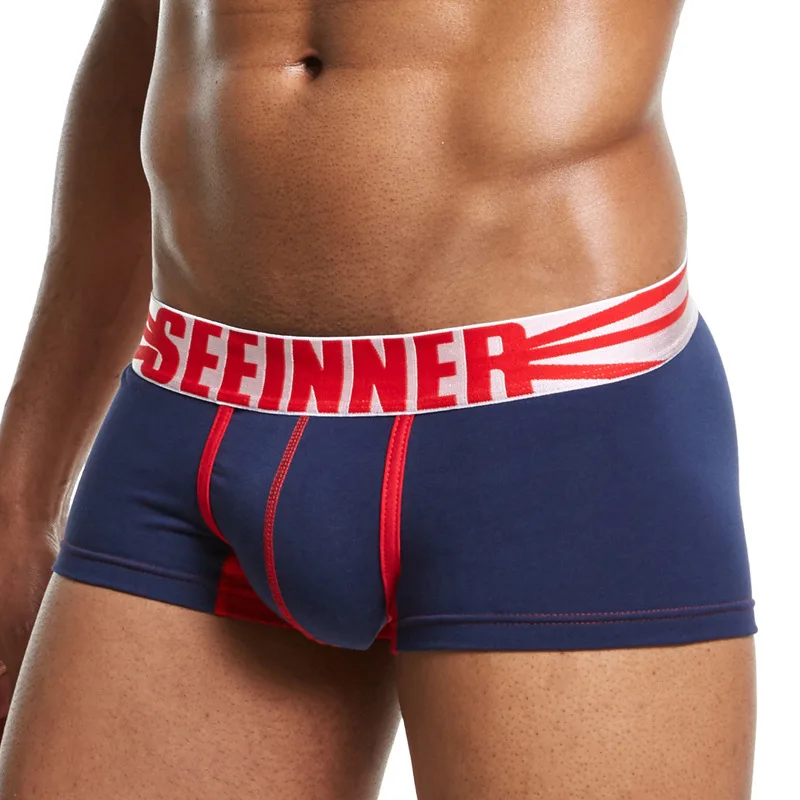 

Seeinner Brand Underwear Men Boxers Shorts Digital Print Men Sexy Cueca Boxer Cotton Fashion U Convex Pouch Male Gay Underpants