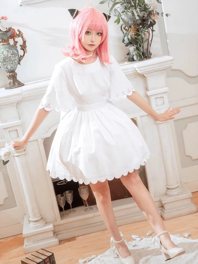 Косплей косплей парик для взрослых детей белое платье униформа детской одежды