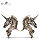 Королевская военная лошадь, старинная 3D хромированная металлическая Автомобильная наклейка, животное, единорог, искусственное брызговик, автомобильный Стайлинг