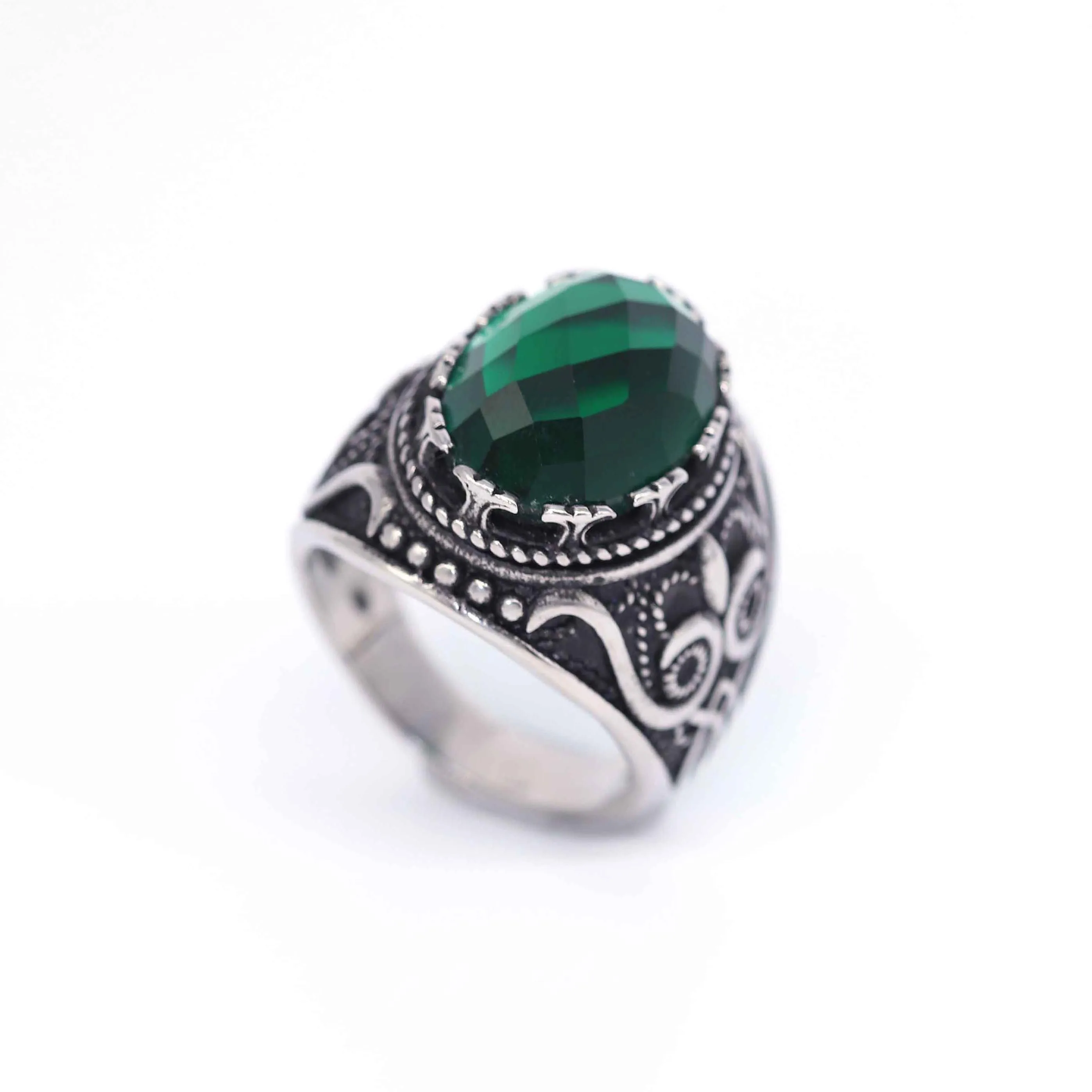 

Модные ювелирные изделия из нержавеющей стали в стиле бохо, изумрудные кольца