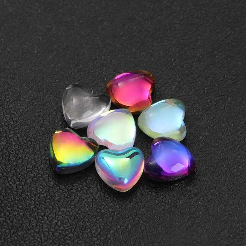 

Heart Flatback Rhinestones Special Shape Sparkling Glass Stones DIY Nail Art Accessories Mocha Fluorescence Crystal Rhinestones