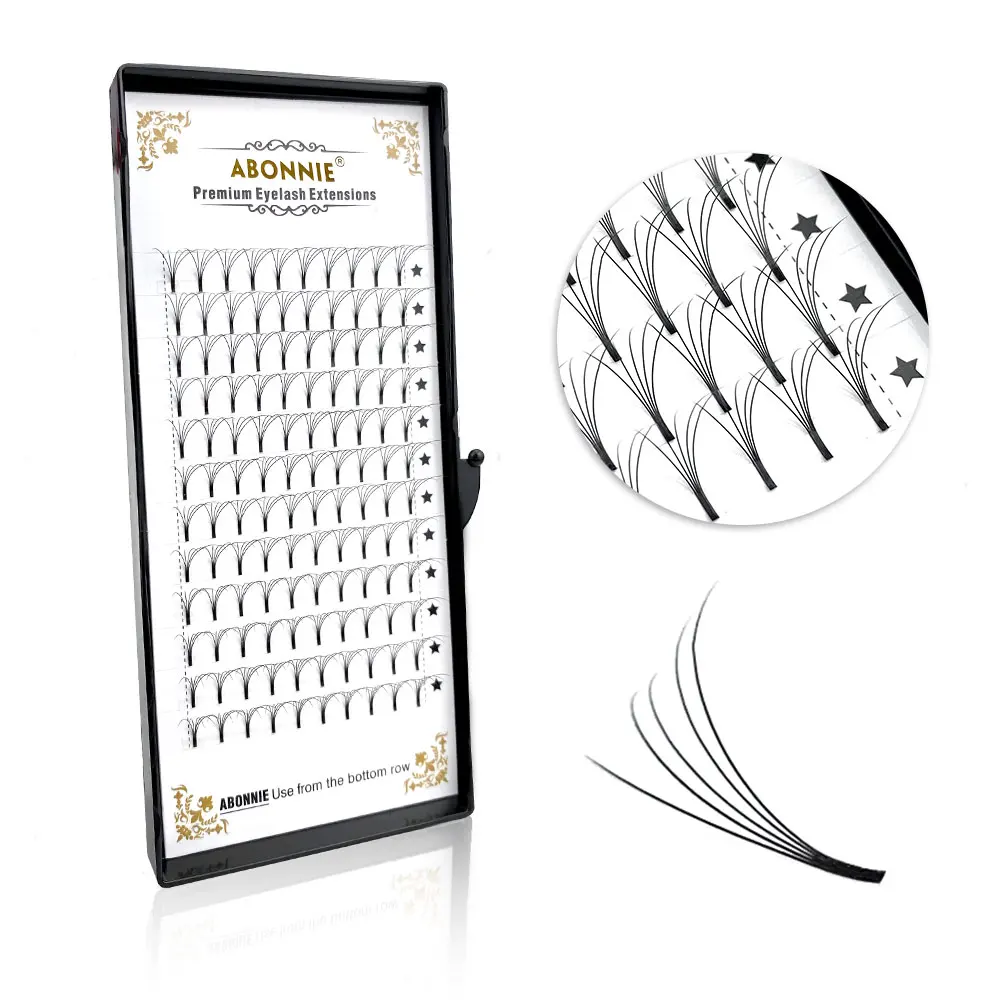 Abonnie 3D/4D/5D/6D Premade Volume Fans Fluffy Lashes Long Stem Russian Eyelashes Extension All Size |