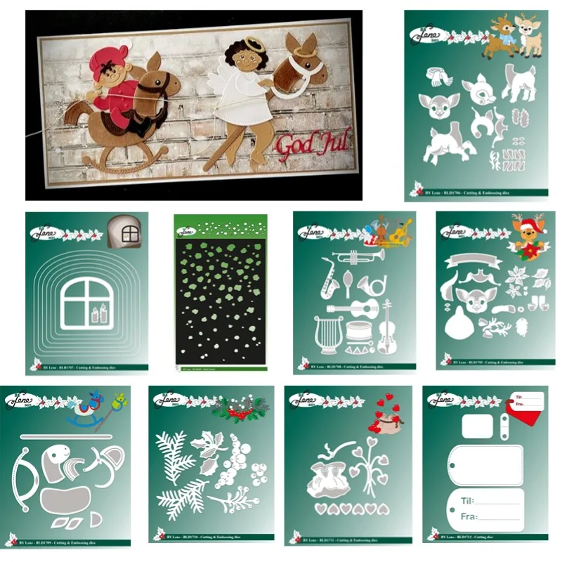 Барабанные сердечки лошадь музыка Рождественская лиса металлические штампы