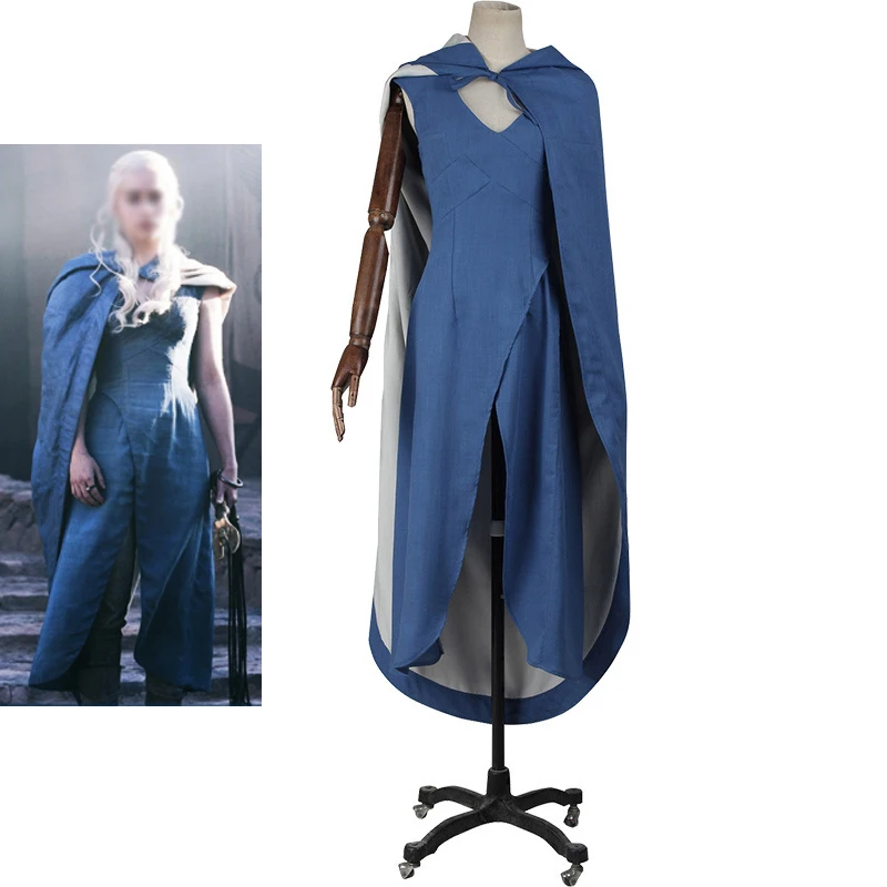 Костюм Дейенерис для косплея из сериала женщин сексуальное фантазийное синее