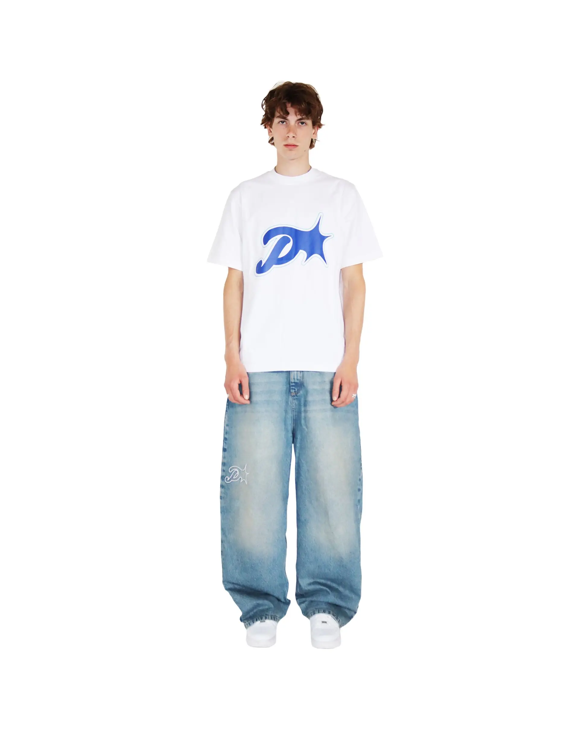 Джинсы женские прямые с низкой посадкой широкими штанинами в стиле Харадзюку