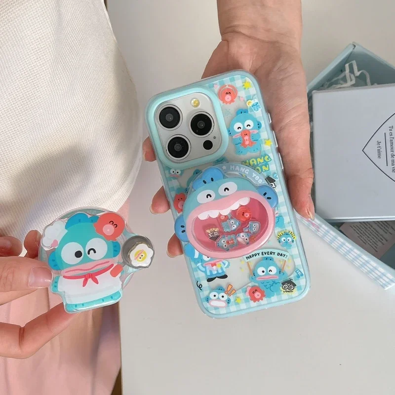 Фото Милый мультяшный Sanrio Hangyodon, магнитный держатель для телефона Magsafe с беспроводной зарядкой для iPhone 17, 16, 15, 14, 13 Pro Max, чехол №4