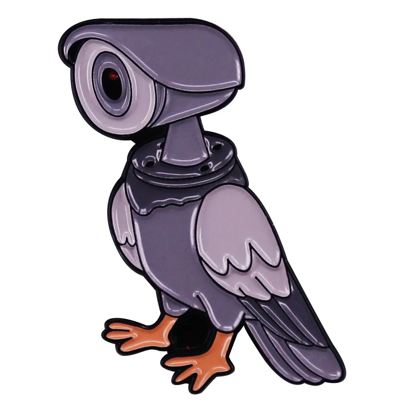 

Funny Pigeon Webcam Lapel Pin Originality Metal Enamel Badge Hoodie Backpack Hat Brooches Decorative Accessories Fans Gift