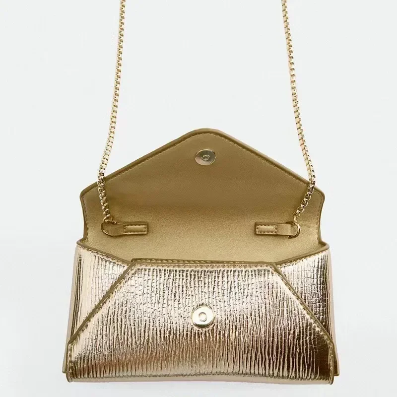 

2023 Summer New Women's Messenger Bag Luxury Designer Shoulder Crossbody Bag Party Glossy Chain Evening Clutch Handbag And Purse