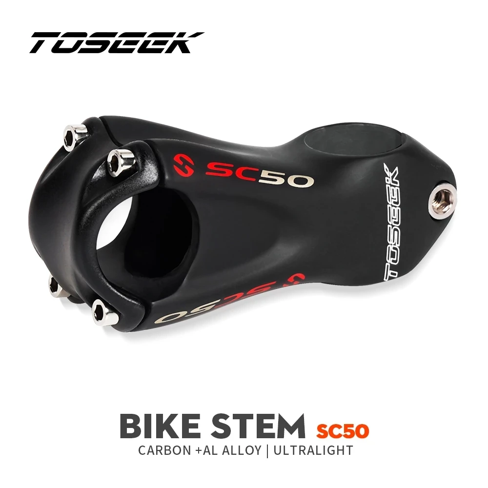 

TOSEEK SC50 Carbon Stem Bike Stem 31.8mm Handlebar Stems 80mm 90mm 100mm 110mm Bicycle Parts Angle 10 Degrees Matte