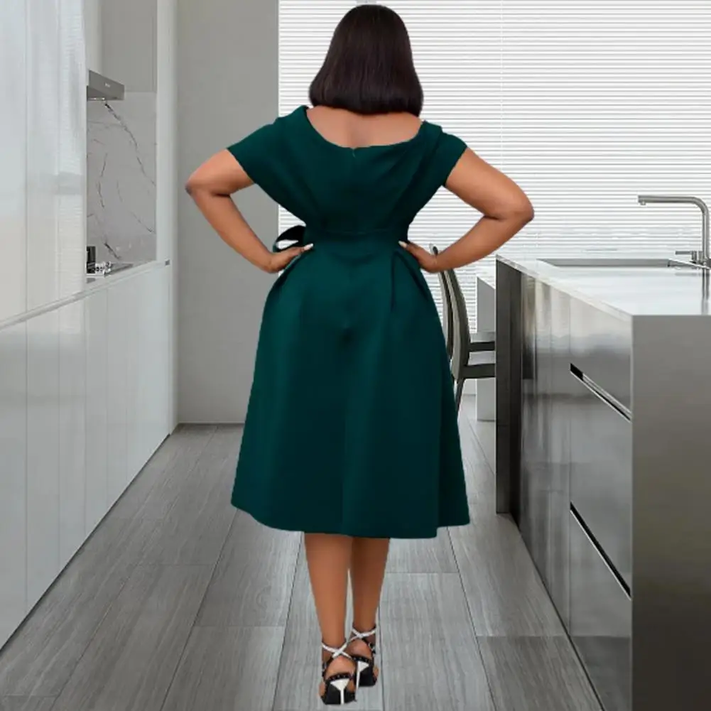 

Show Unique Charm Lightweight Knee-Length Style Women Wedding Banquet Dress for Daily Wear