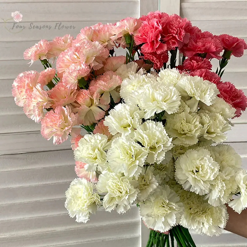 

3Heads/Bunch Artificial Flowers Carnation Silk Forever Wedding Home Party Decor Real Plant Festival Decoration Mother's Day Gift