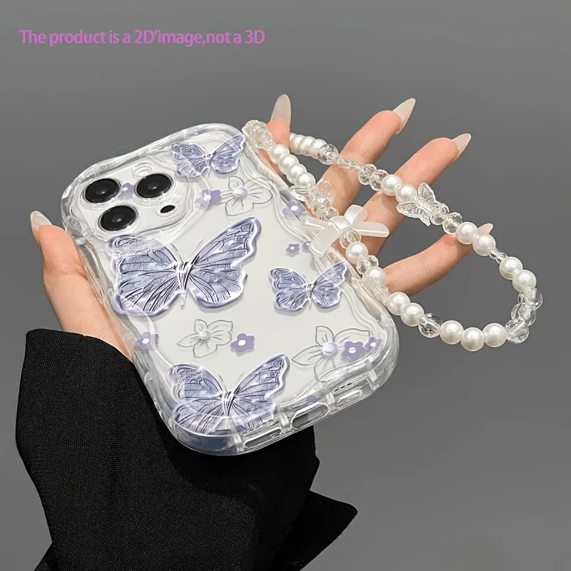 Фото Чехол для телефона с 3D-текстурой «Пурпурная бабочка» и волнообразным узором для Samsung Galaxy S26 Ultra S25 S24 S23 A27 A16 A06 A17 A15 A07 5G №2