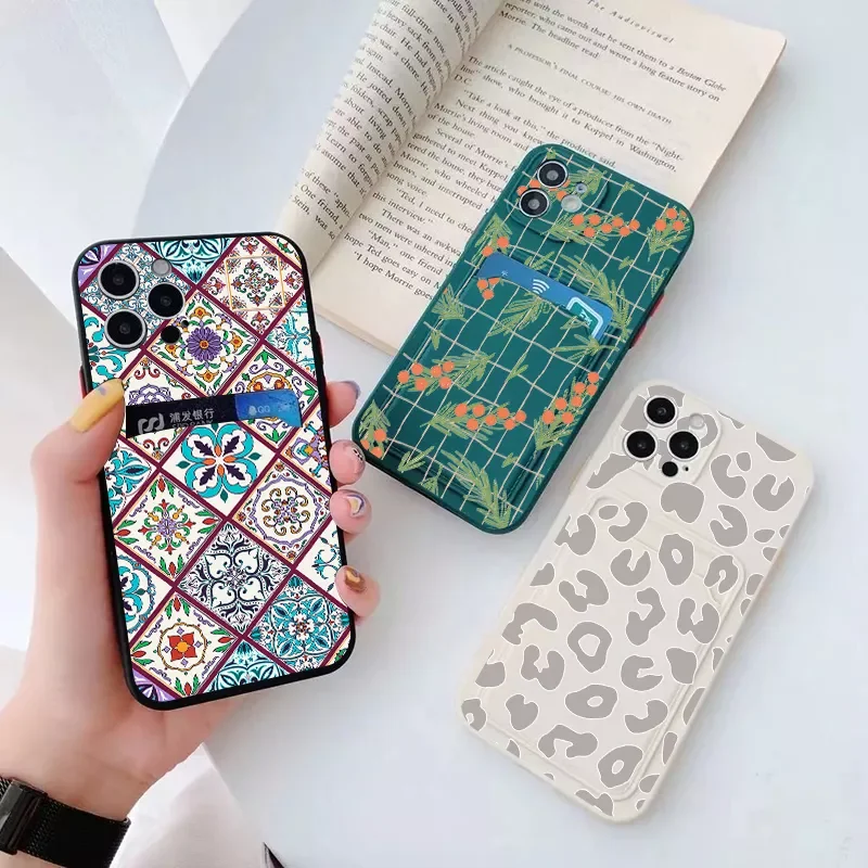 

Free Shipping Cases For iPhone 13 Pro Max XR X XS 7 8 Plus SE 3 20 Cover Silicone Wallet Card Holder Phone Case For iPhone 11 12
